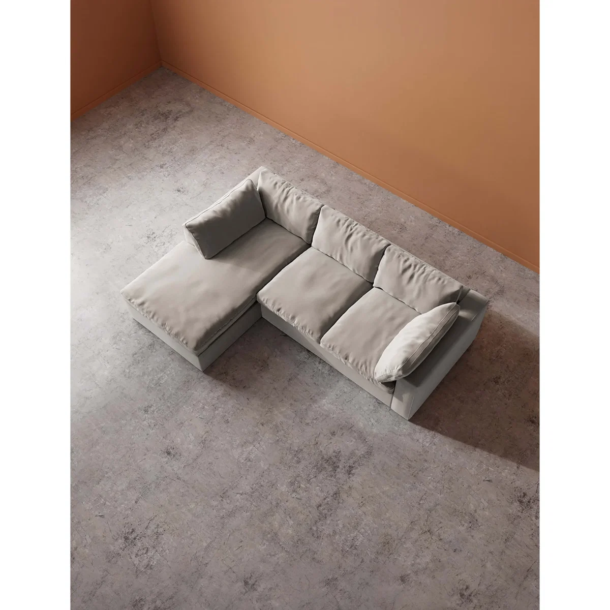 Swoon Crushed Velvet Left Hand Chaise Sofa Cream – image 4