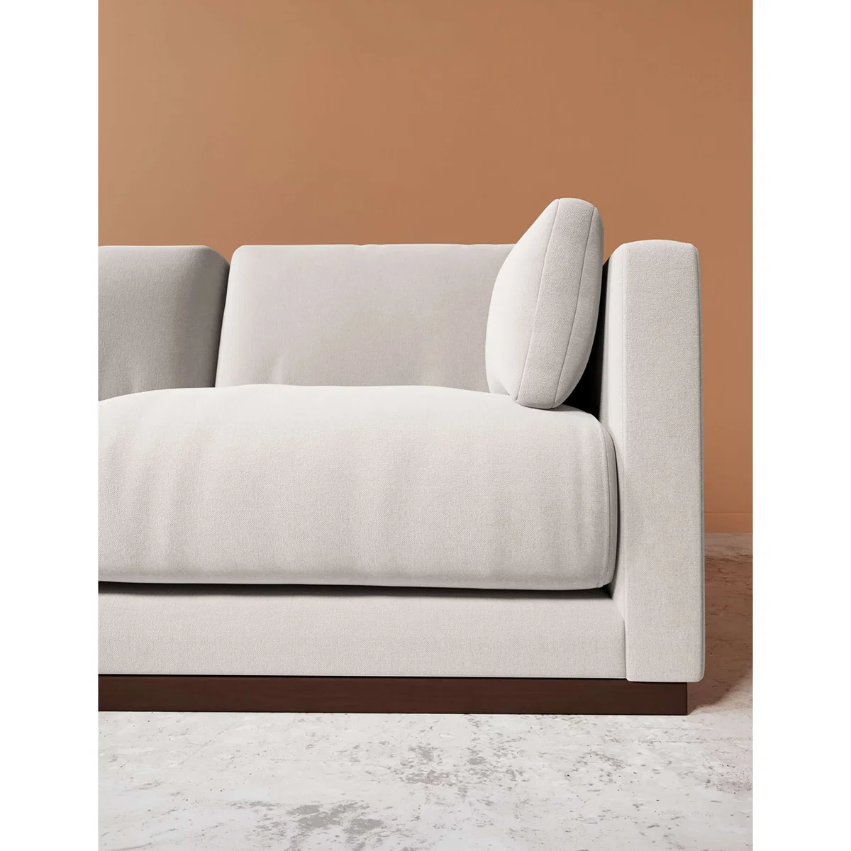 Swoon Crushed Velvet Left Corner Sofa Dark Orange – image 3