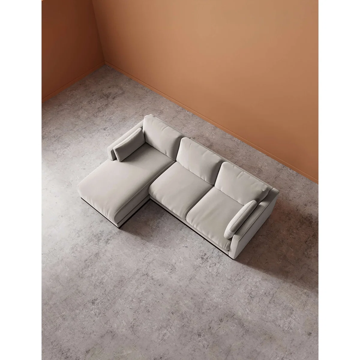 Swoon Crushed Velvet Left Corner Sofa Dark Orange – image 5