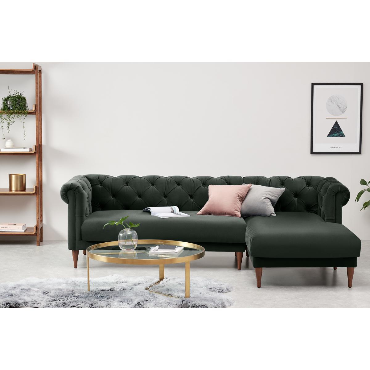 Barstow Right Hand Facing Chaise End Corner Sofa, Mourne Grey Velvet – image 4
