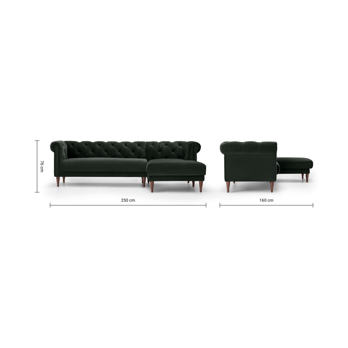 Barstow Right Hand Facing Chaise End Corner Sofa, Mourne Grey Velvet – image 9
