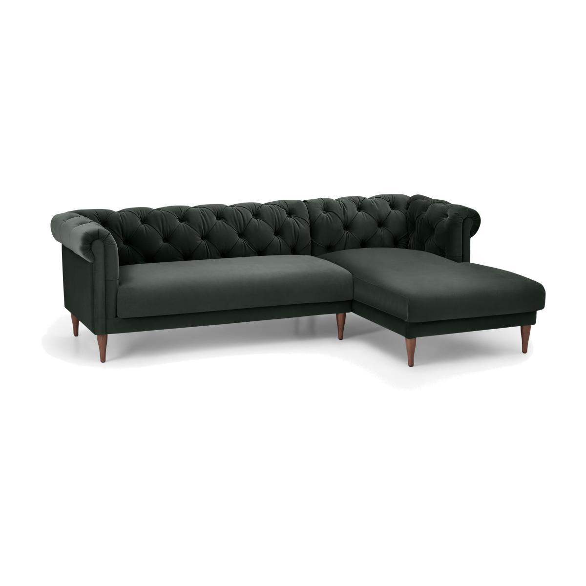 Barstow Right Hand Facing Chaise End Corner Sofa, Mourne Grey Velvet – image 1