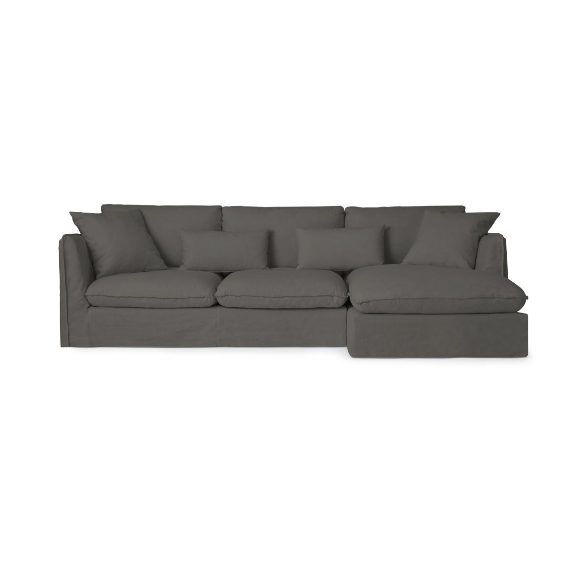 Kasiani Right Hand Facing Chaise End Sofa, Steel Cotton & Linen Mix – image 2