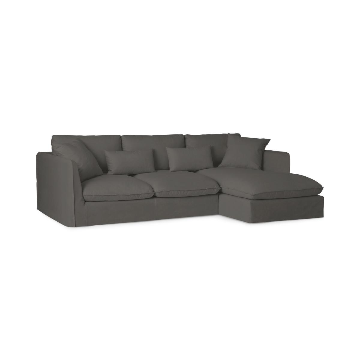 Kasiani Right Hand Facing Chaise End Sofa, Steel Cotton & Linen Mix – image 3