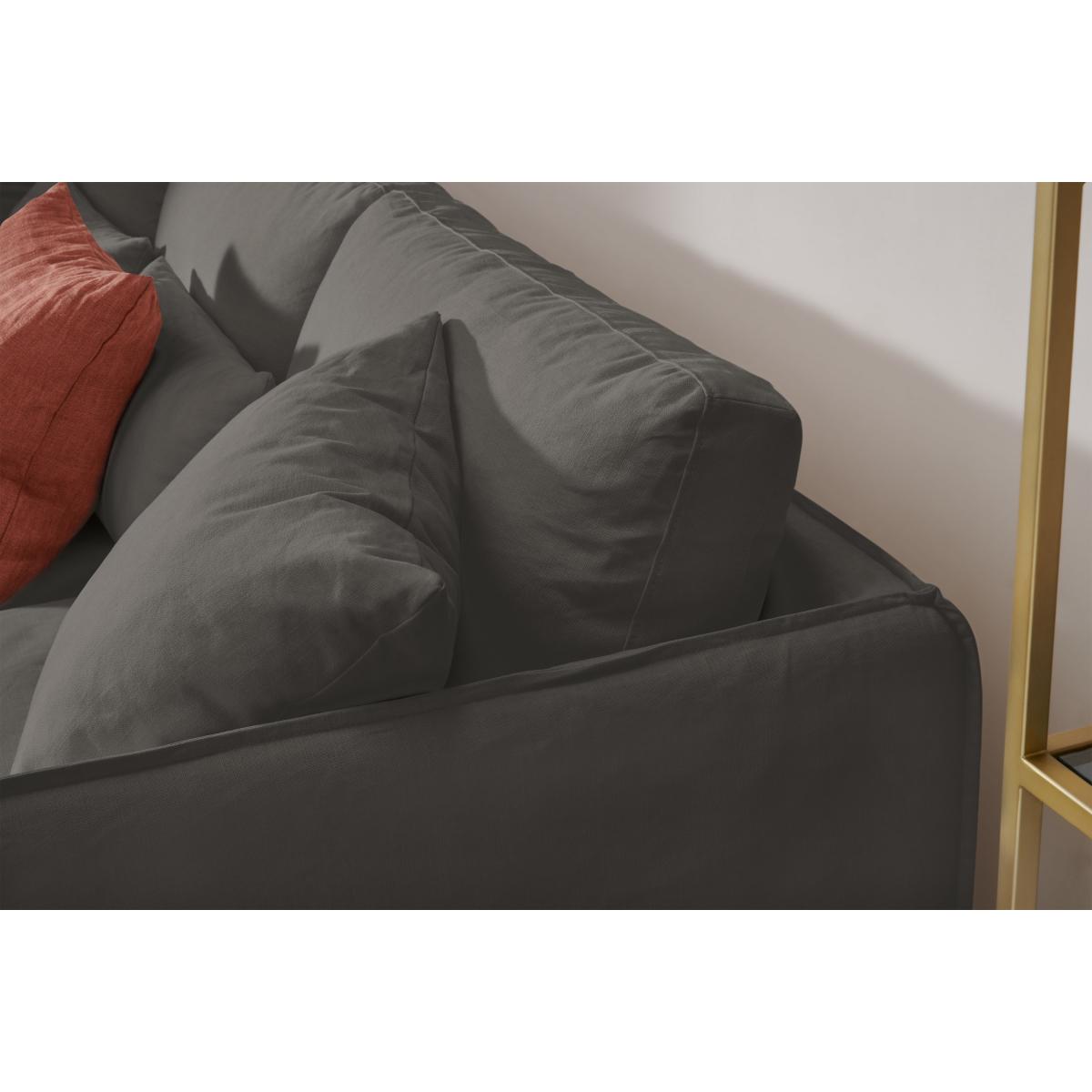 Kasiani Right Hand Facing Chaise End Sofa, Steel Cotton & Linen Mix – image 5