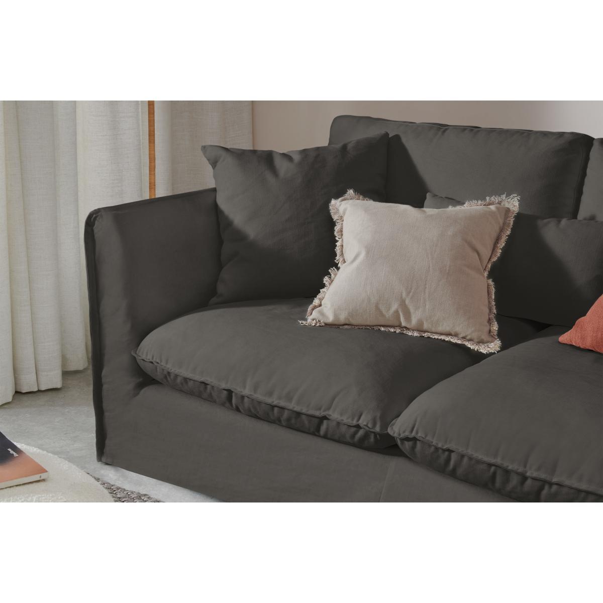Kasiani Right Hand Facing Chaise End Sofa, Steel Cotton & Linen Mix – image 6