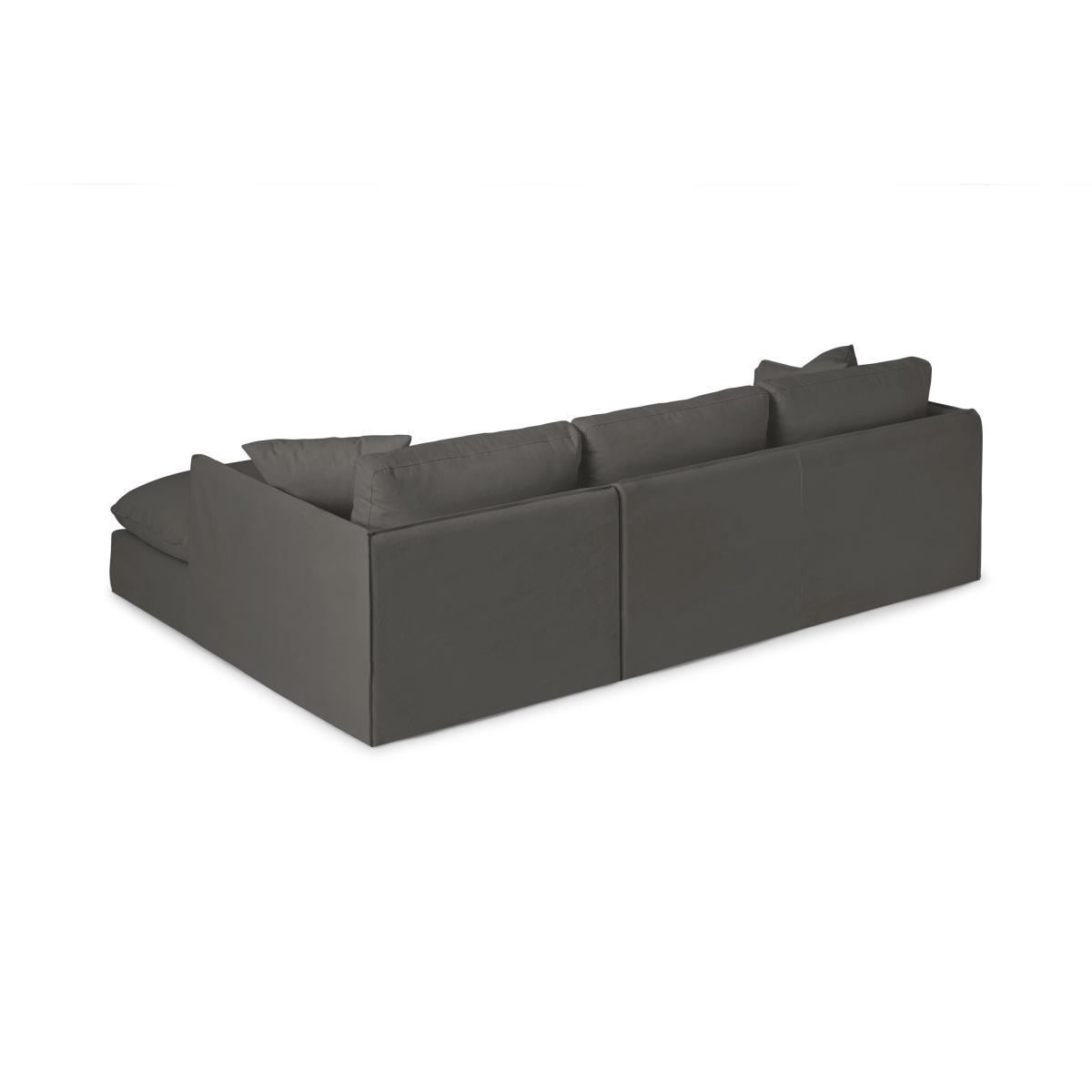 Kasiani Right Hand Facing Chaise End Sofa, Steel Cotton & Linen Mix – image 7