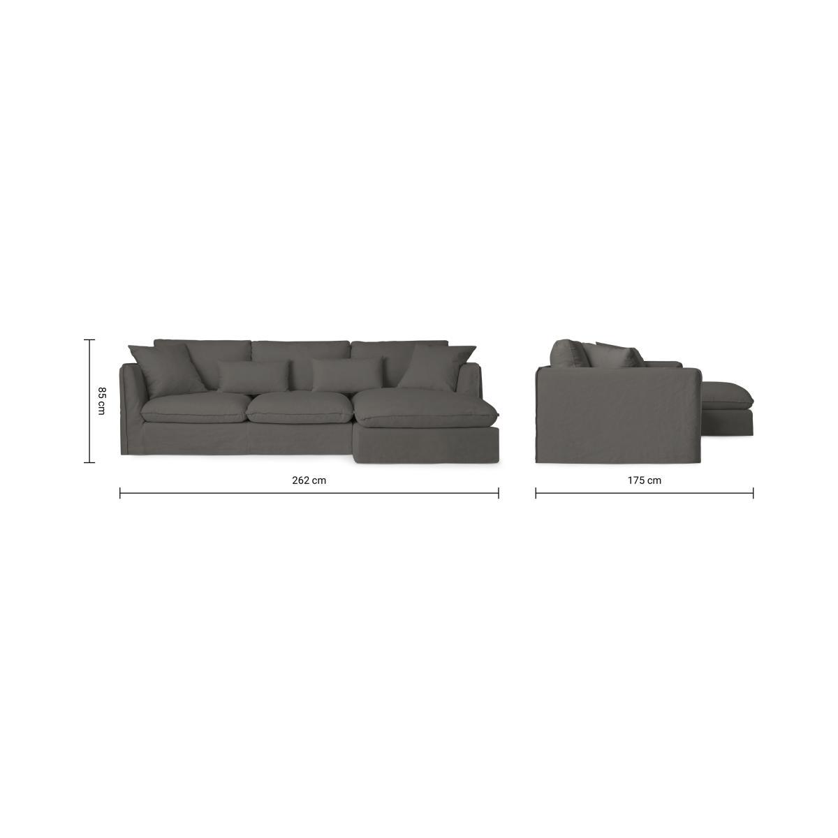 Kasiani Right Hand Facing Chaise End Sofa, Steel Cotton & Linen Mix – image 9
