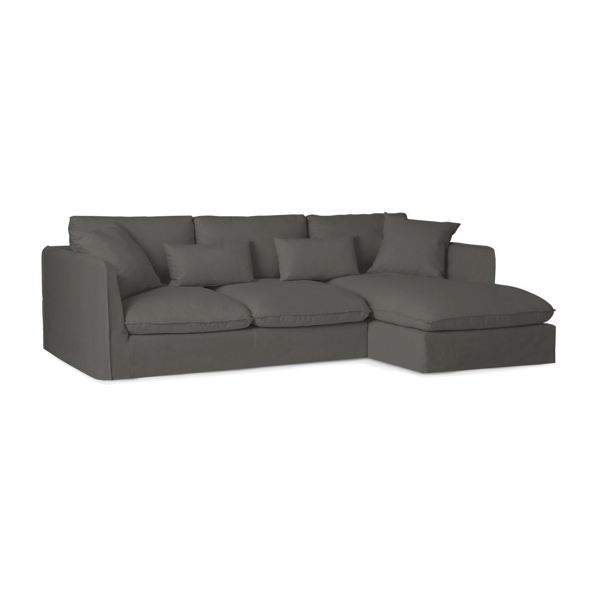 Kasiani Right Hand Facing Chaise End Sofa, Steel Cotton & Linen Mix – image 1