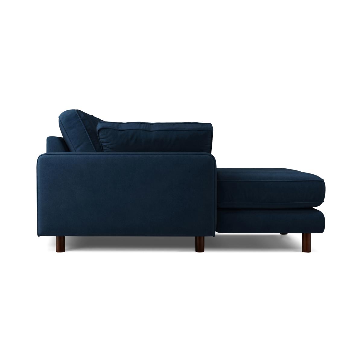 Content by Terence Conran Tobias, Left Hand facing Chaise End Sofa, Plush Indigo Velvet, Dark Wood Leg – image 3