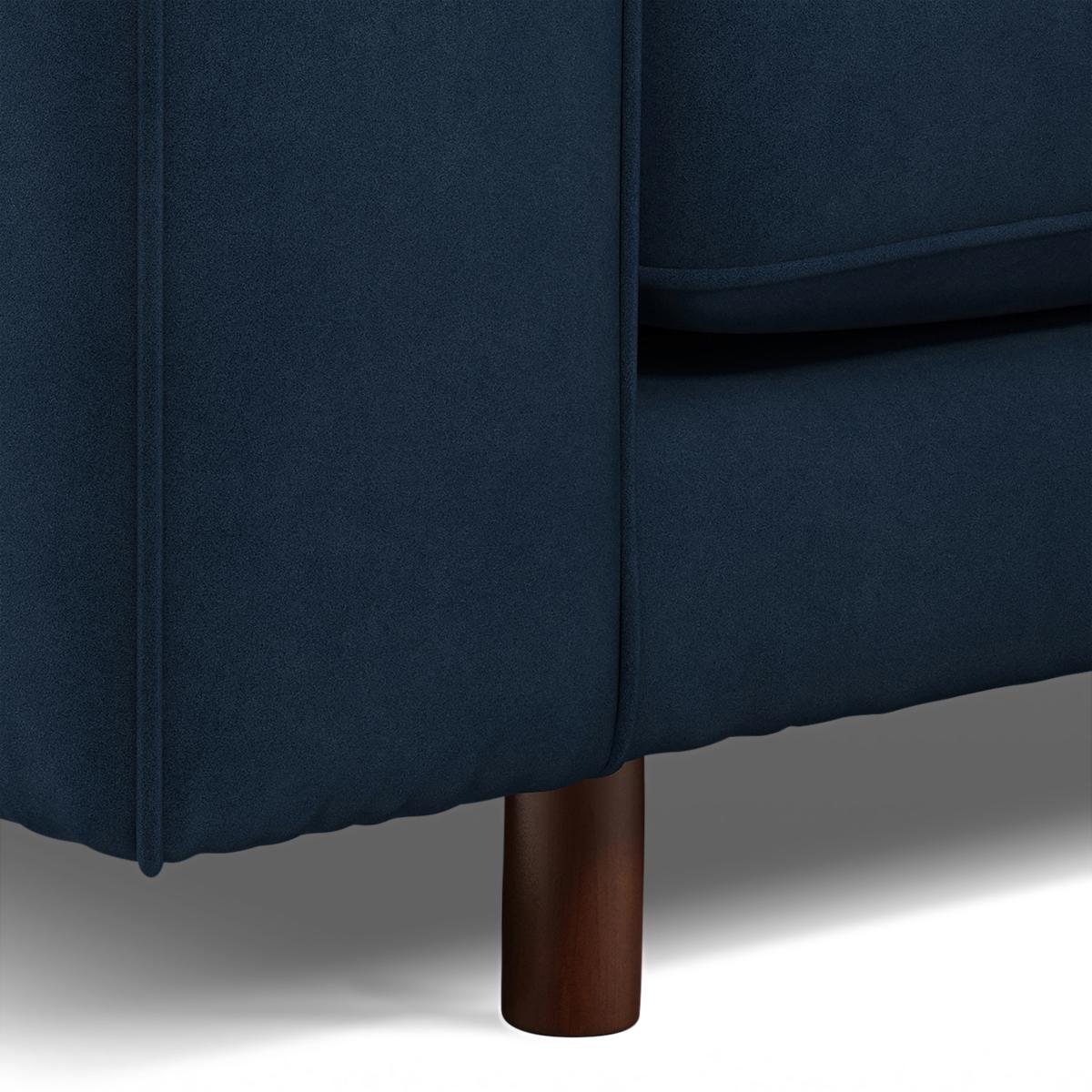 Content by Terence Conran Tobias, Left Hand facing Chaise End Sofa, Plush Indigo Velvet, Dark Wood Leg – image 4