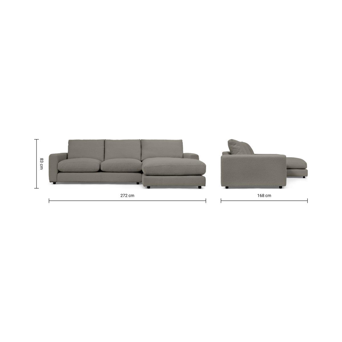 Arni Right Hand Facing Chaise End Sofa, Dove Grey Boucle – image 9