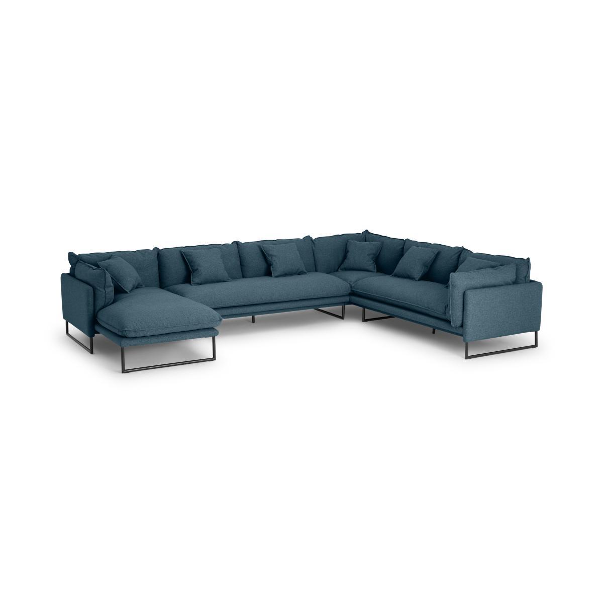 Malini Left Hand Facing Full Corner Chaise End Sofa, Orleans Blue Weave – image 3