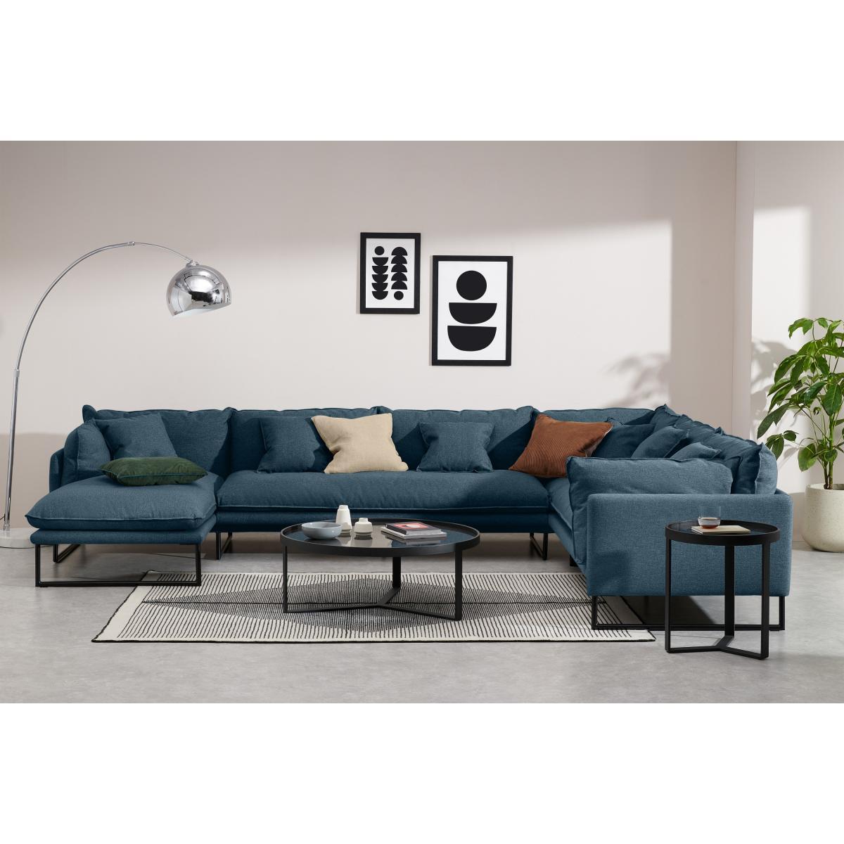 Malini Left Hand Facing Full Corner Chaise End Sofa, Orleans Blue Weave – image 4