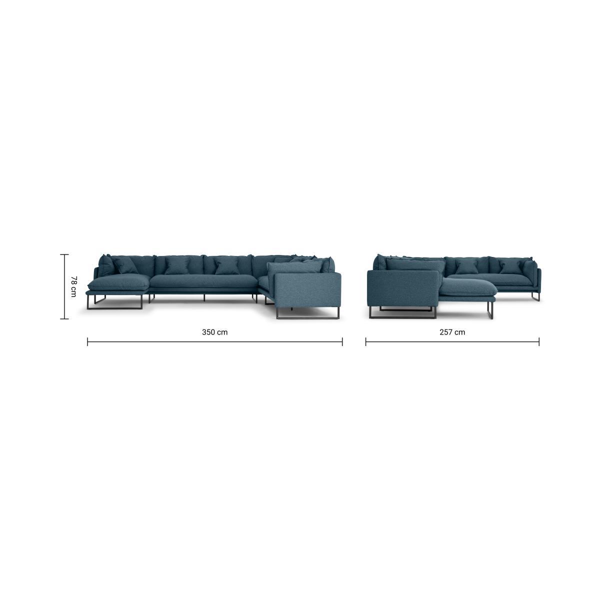 Malini Left Hand Facing Full Corner Chaise End Sofa, Orleans Blue Weave – image 9