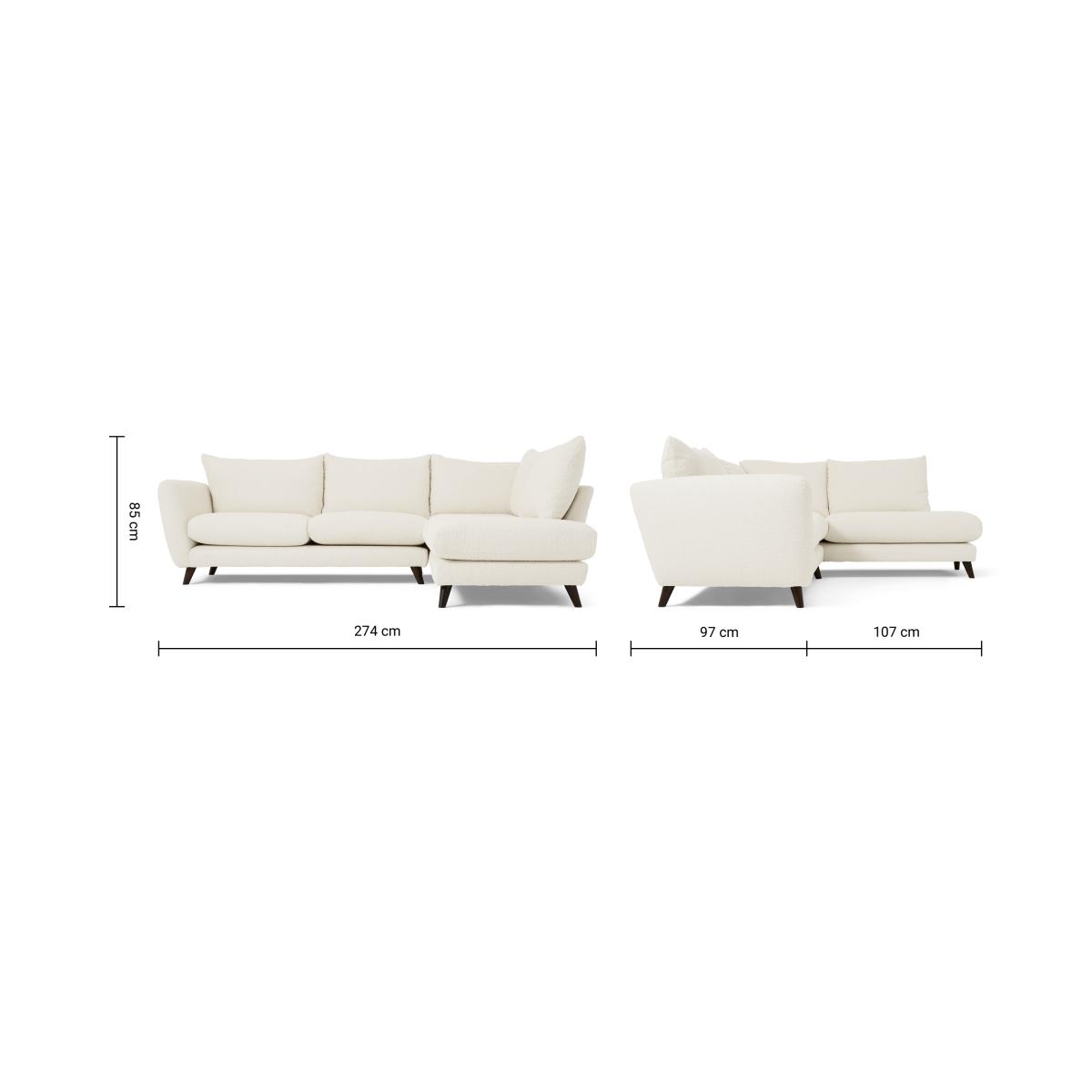 Elmira Right Hand Facing Corner Sofa, Ivory White Boucle – image 8