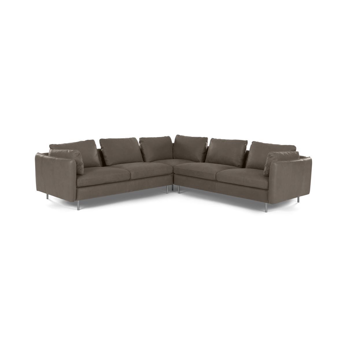 Vento 5 Seater Corner Sofa, Texas Grey Leather – image 2
