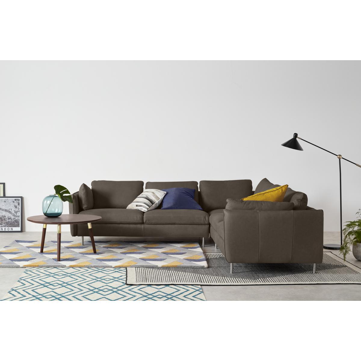 Vento 5 Seater Corner Sofa, Texas Grey Leather – image 3