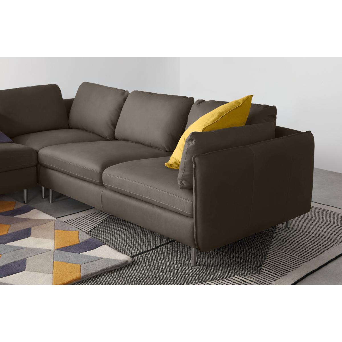 Vento 5 Seater Corner Sofa, Texas Grey Leather – image 4
