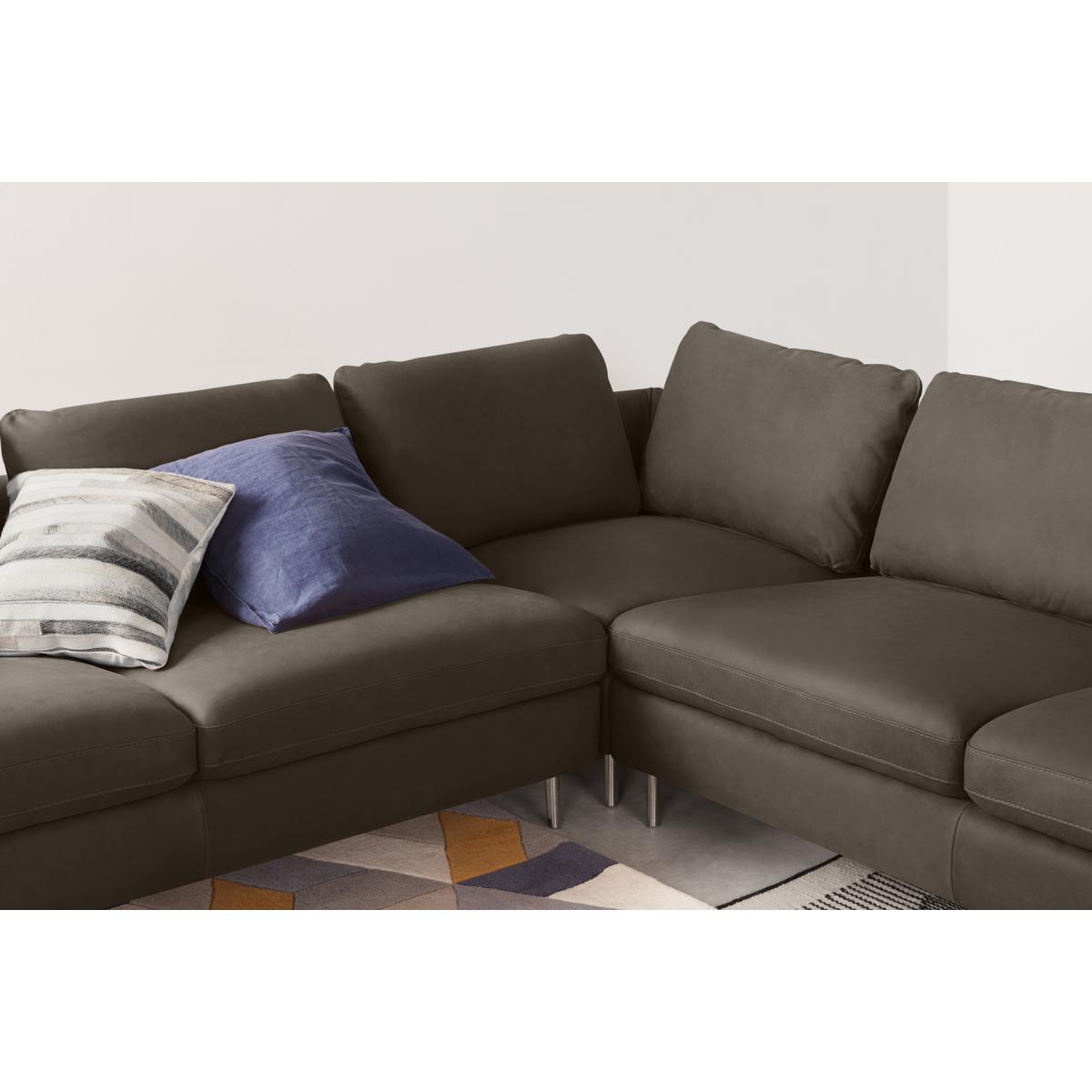 Vento 5 Seater Corner Sofa, Texas Grey Leather – image 5