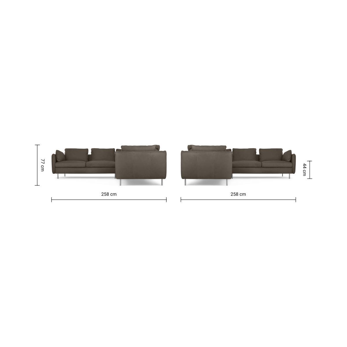 Vento 5 Seater Corner Sofa, Texas Grey Leather – image 9