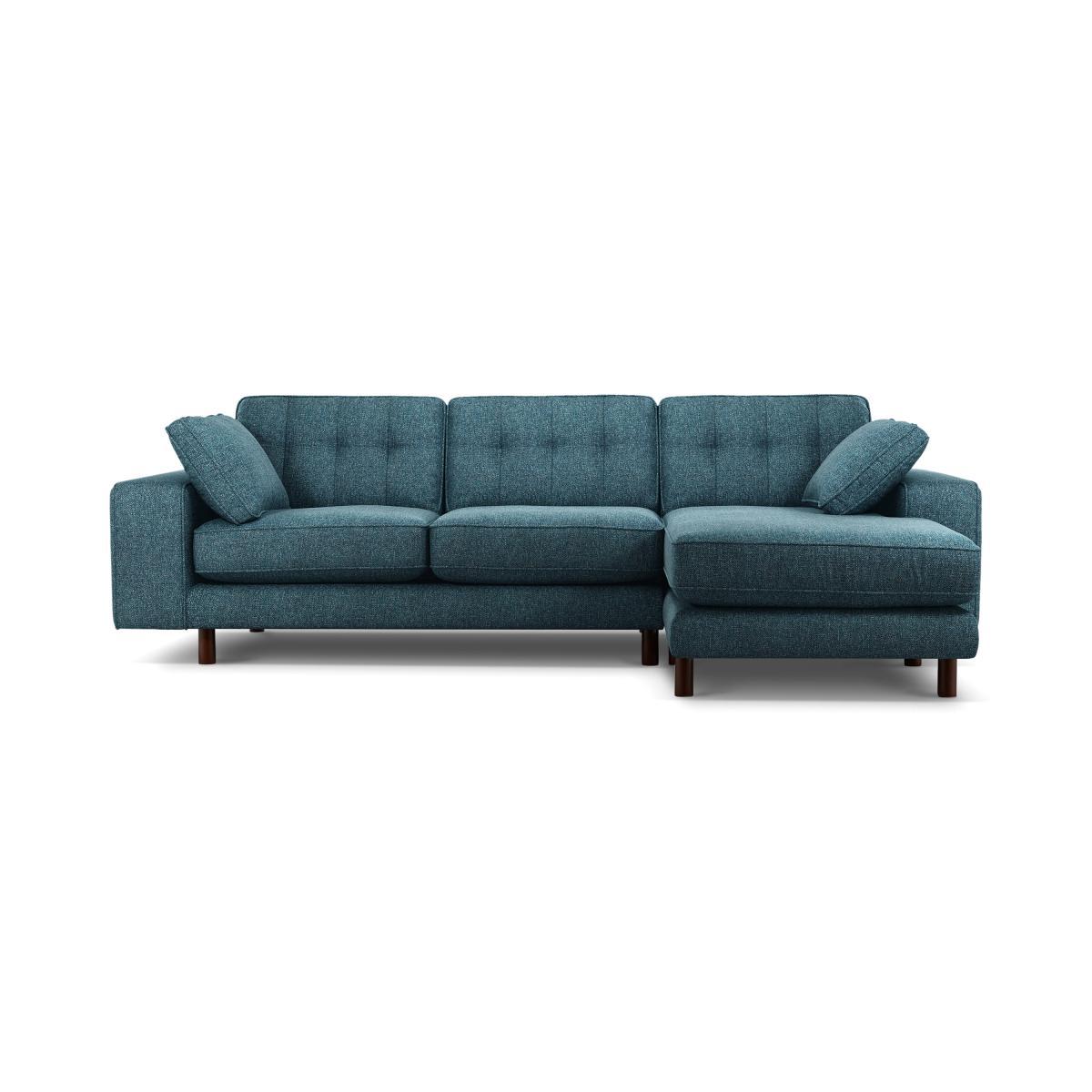 Content by Terence Conran Tobias, Right Hand facing Chaise End Sofa, Textured Weave Aegean Blue, Dark Wood Leg – image 2