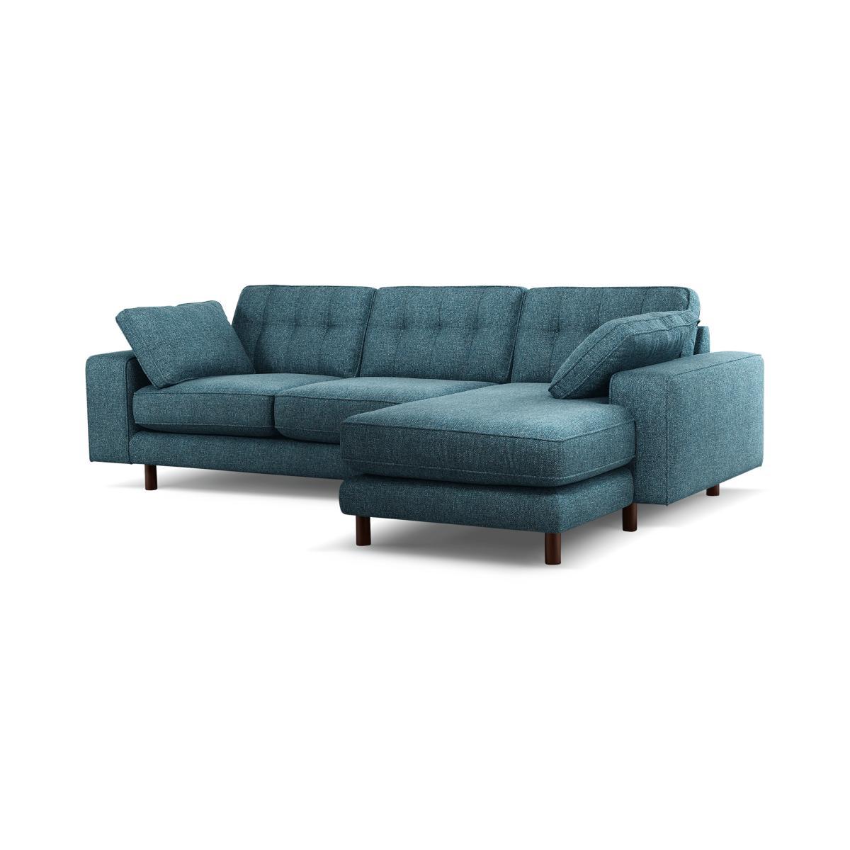 Content by Terence Conran Tobias, Right Hand facing Chaise End Sofa, Textured Weave Aegean Blue, Dark Wood Leg – image 3