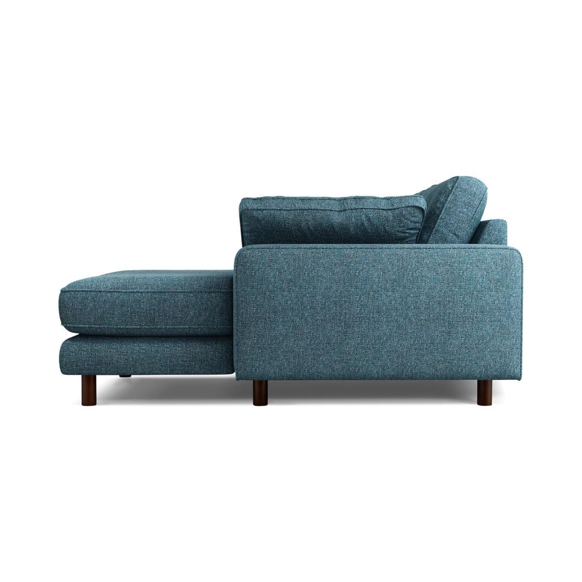 Content by Terence Conran Tobias, Right Hand facing Chaise End Sofa, Textured Weave Aegean Blue, Dark Wood Leg – image 4