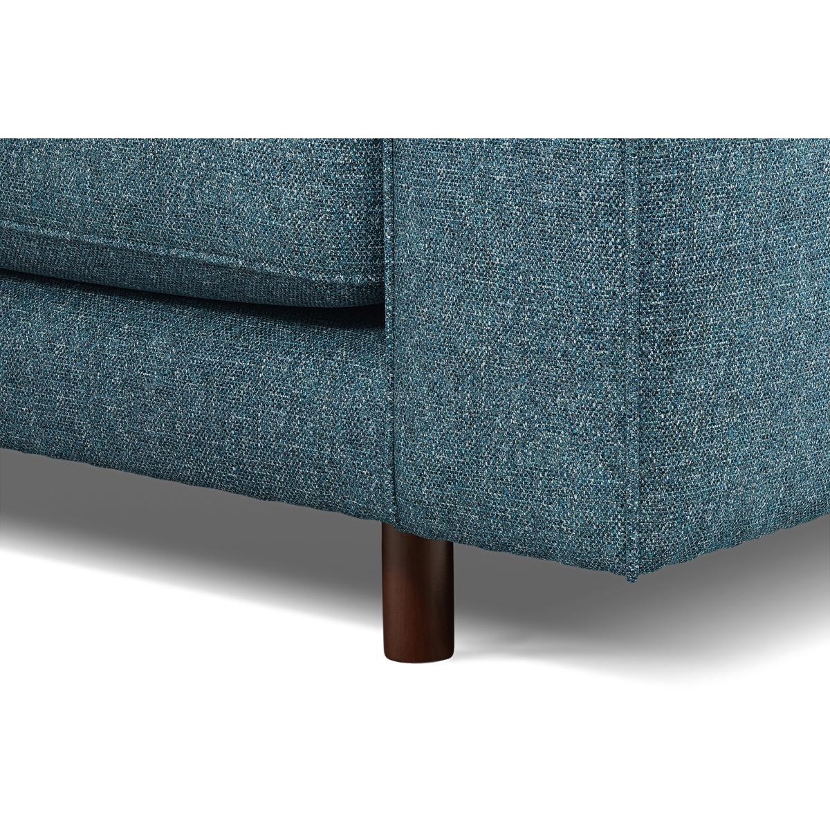 Content by Terence Conran Tobias, Right Hand facing Chaise End Sofa, Textured Weave Aegean Blue, Dark Wood Leg – image 5