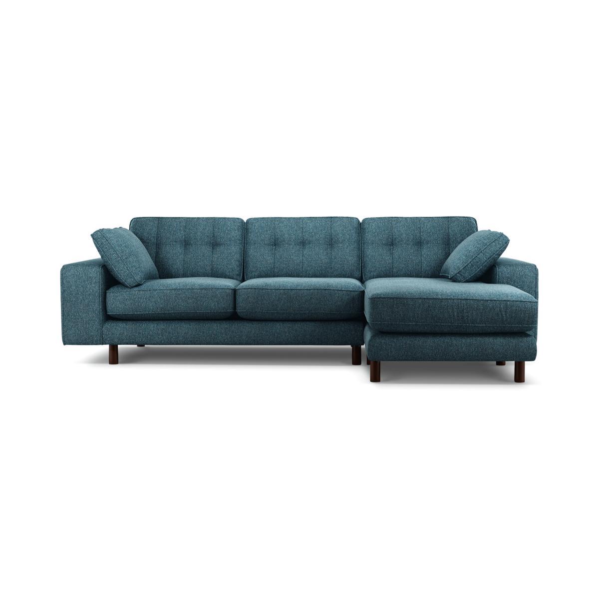 Content by Terence Conran Tobias, Right Hand facing Chaise End Sofa, Textured Weave Aegean Blue, Dark Wood Leg – image 7