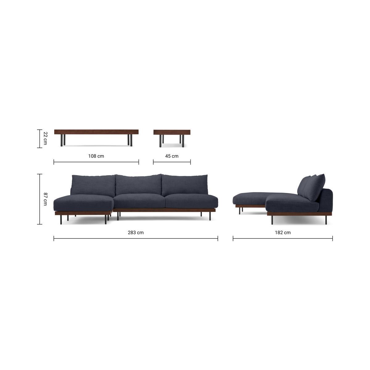 Zita Modular Chaise End Corner Sofa with 2 Side Tables, Kyoto Denim – image 9