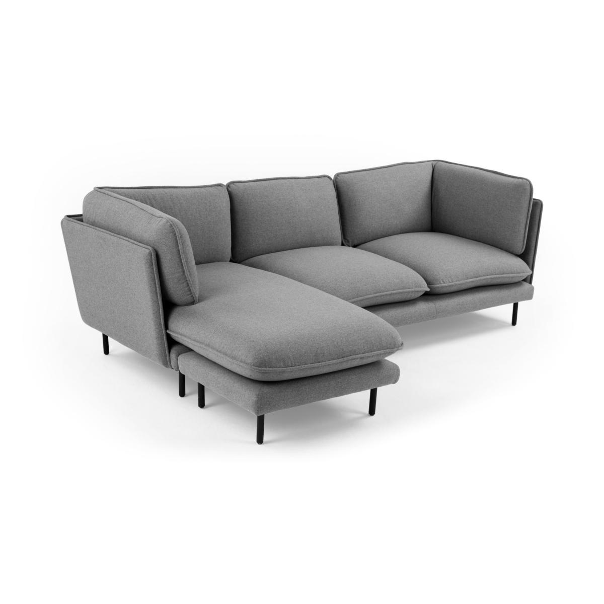 Wes 3 Seater Chaise End Corner Sofa, Elite Grey – image 6