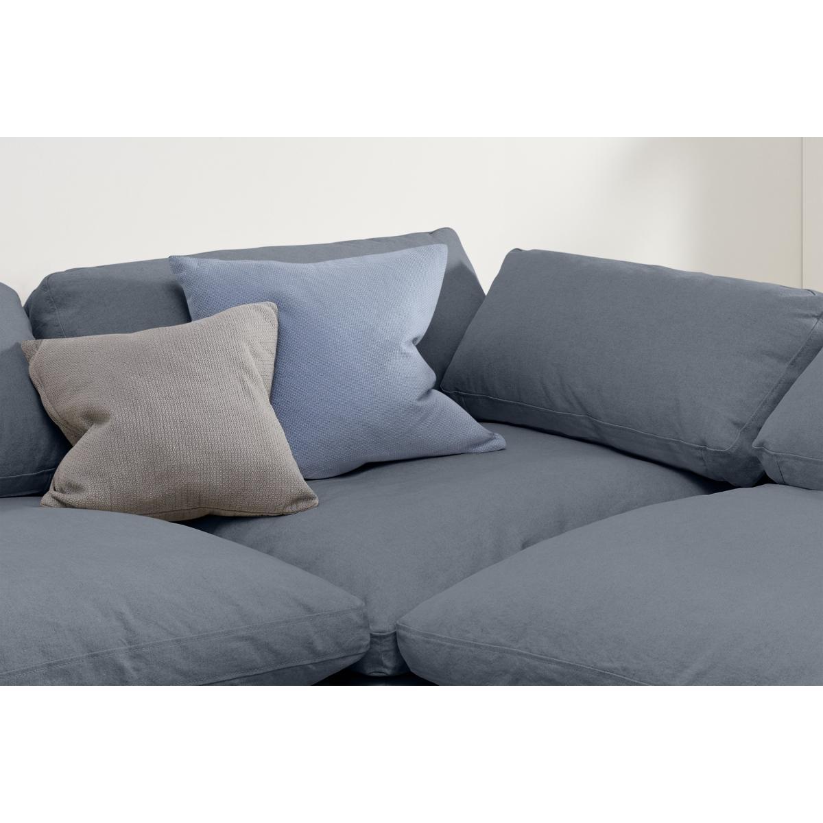Samona Right Hand Facing Full Corner Sofa, Jeans Blue Cotton & Linen Blend – image 4