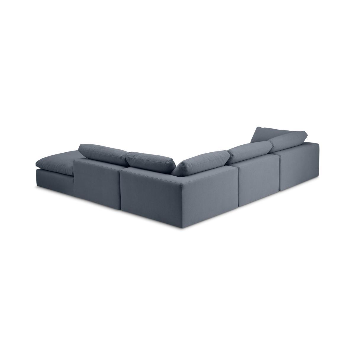 Samona Right Hand Facing Full Corner Sofa, Jeans Blue Cotton & Linen Blend – image 5