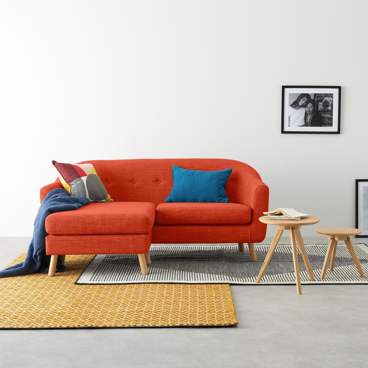 Lottie Compact Chaise End Corner Sofa, Tuscan Orange – image 2