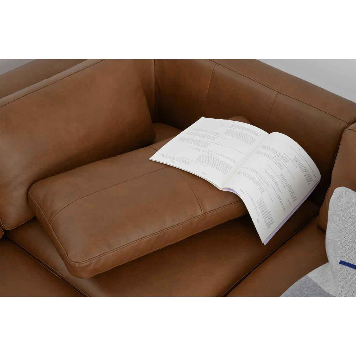 Monterosso Right Hand Facing Corner Sofa, Denver Tan Leather with Chrome Legs – image 5