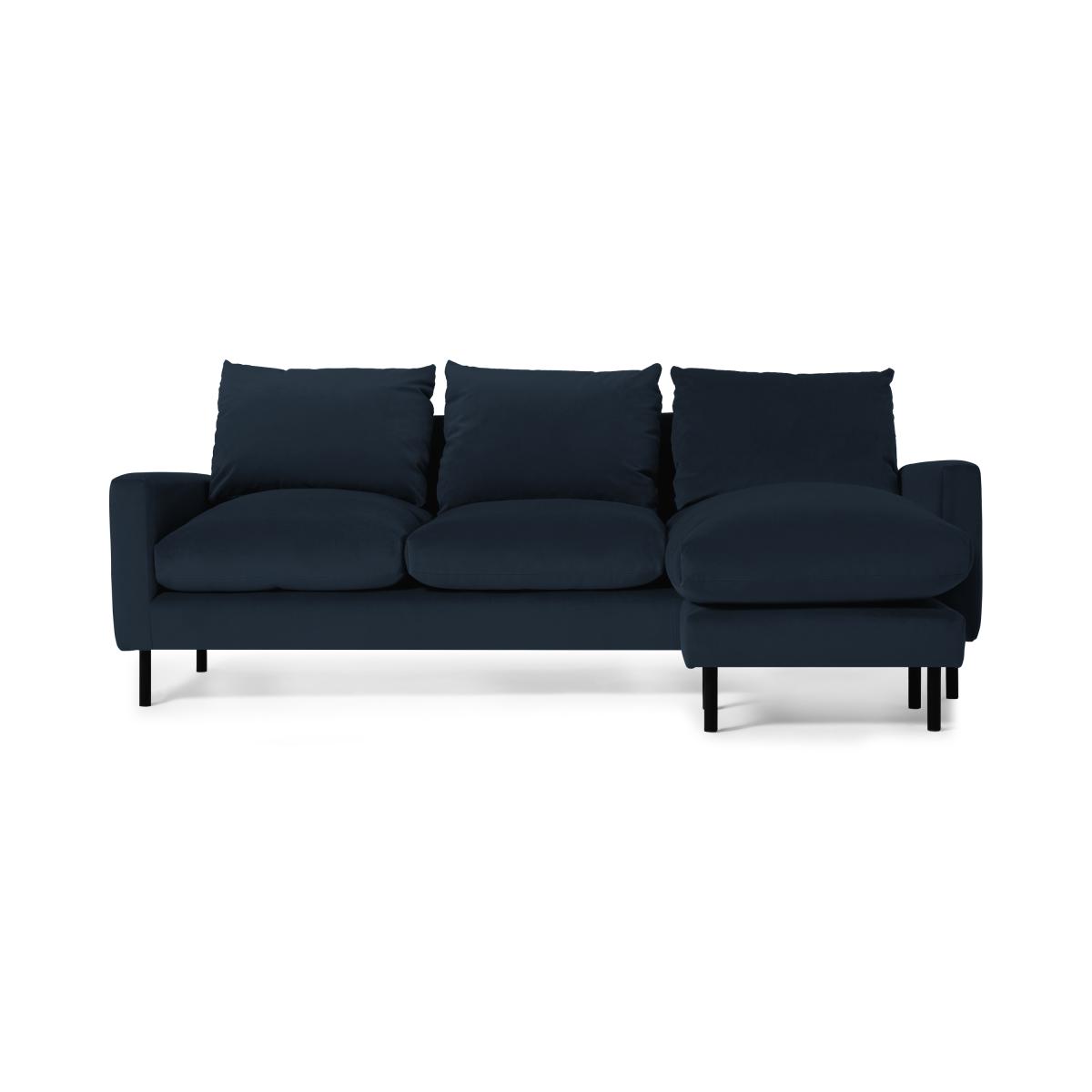 Russo Chaise End Sofa, Navy Recycled Velvet – image 2
