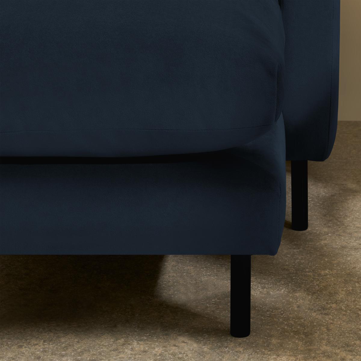 Russo Chaise End Sofa, Navy Recycled Velvet – image 12
