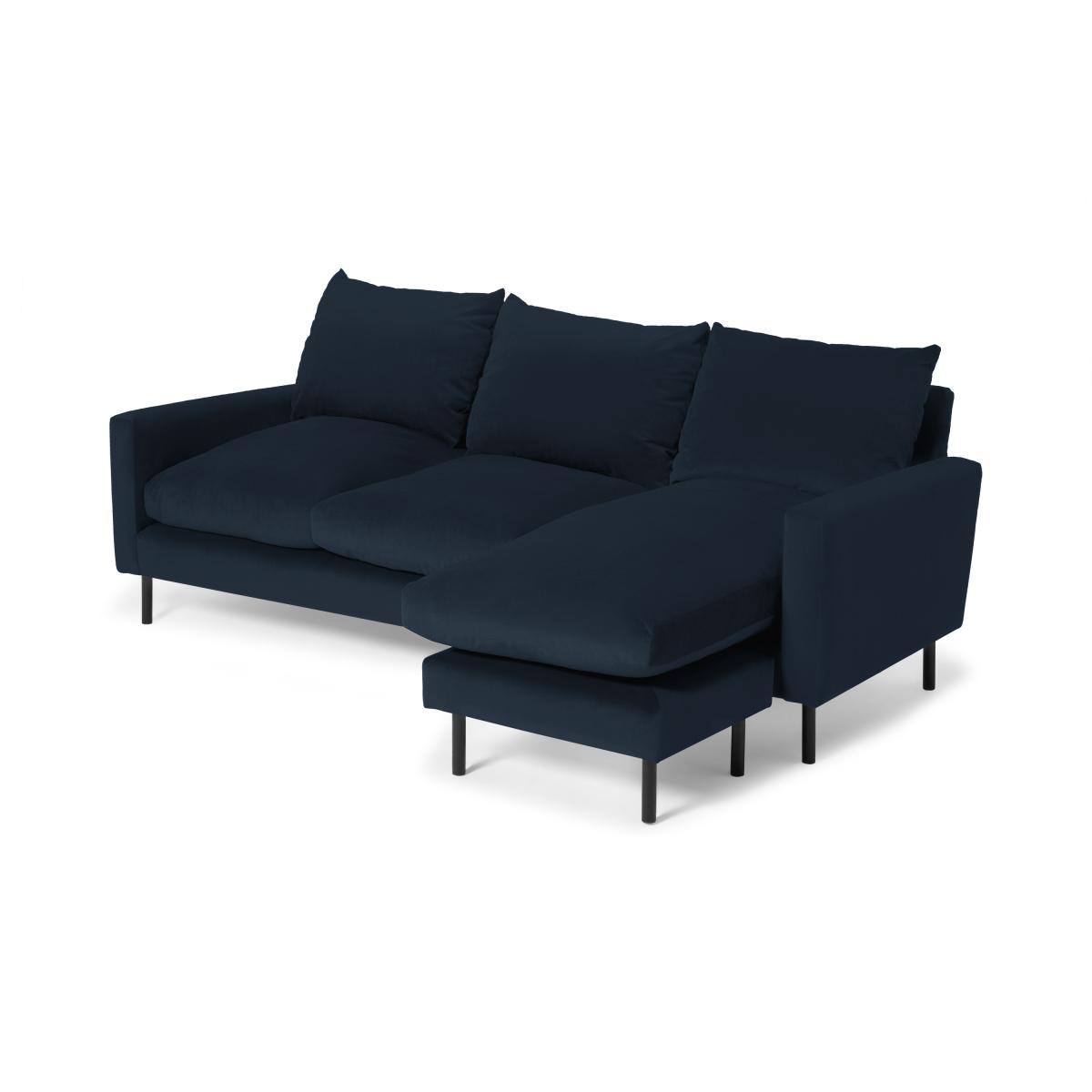 Russo Chaise End Sofa, Navy Recycled Velvet – image 3