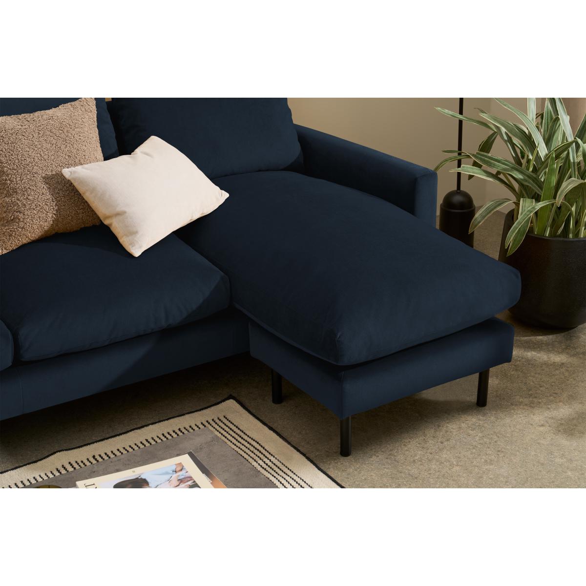 Russo Chaise End Sofa, Navy Recycled Velvet – image 5