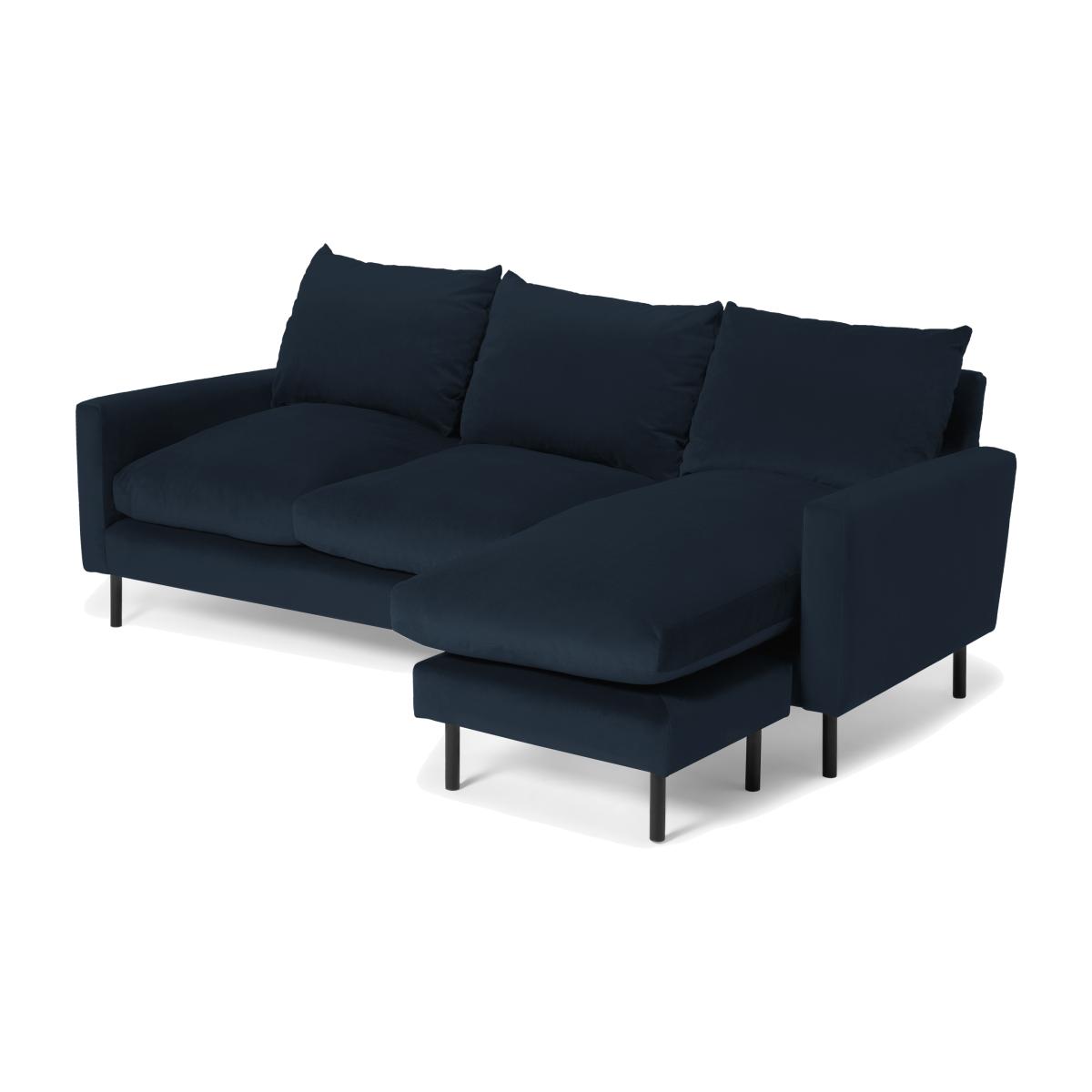 Russo Chaise End Sofa, Navy Recycled Velvet – image 1