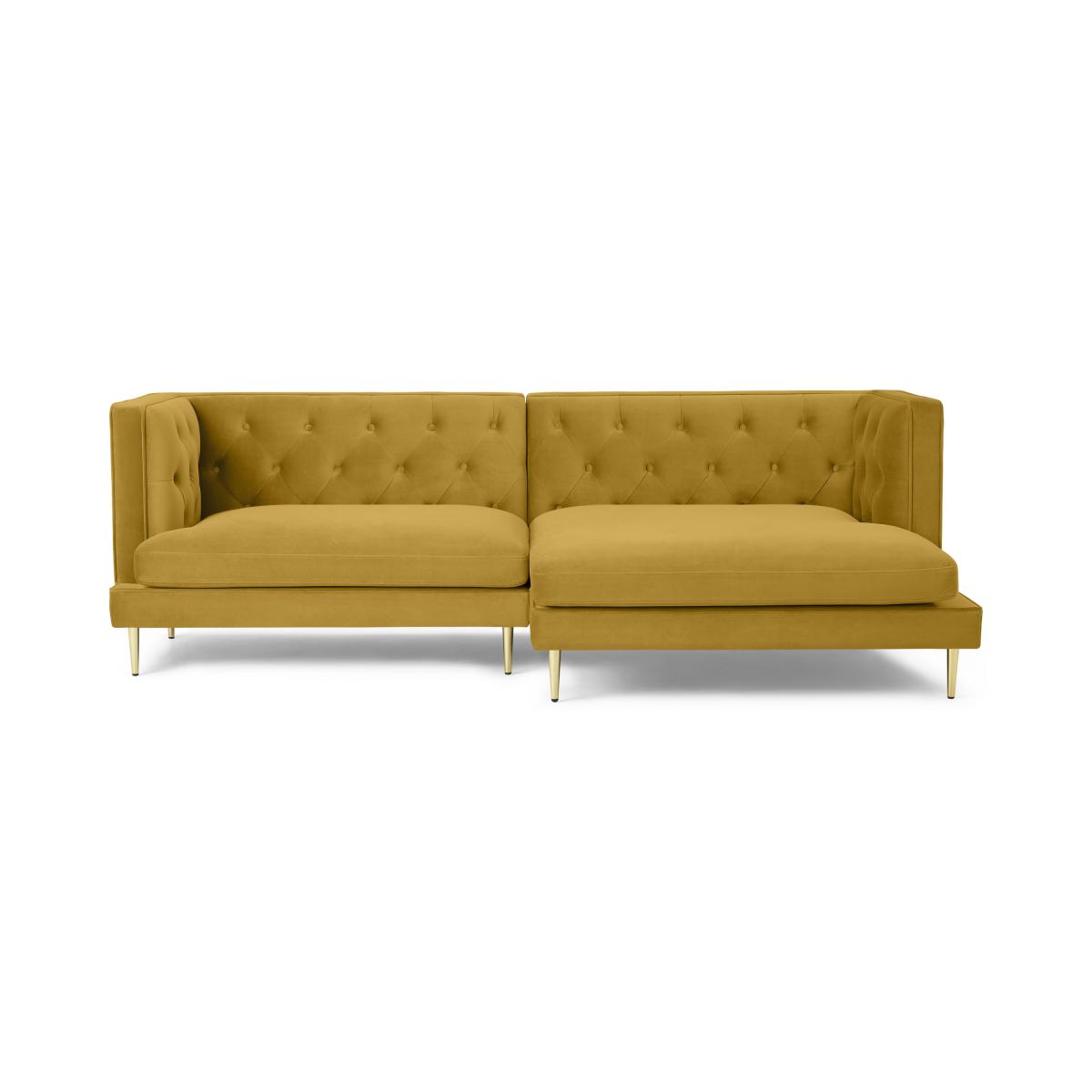 Goswell Right Hand Facing Chaise End Corner Sofa, Vintage Gold velvet – image 2