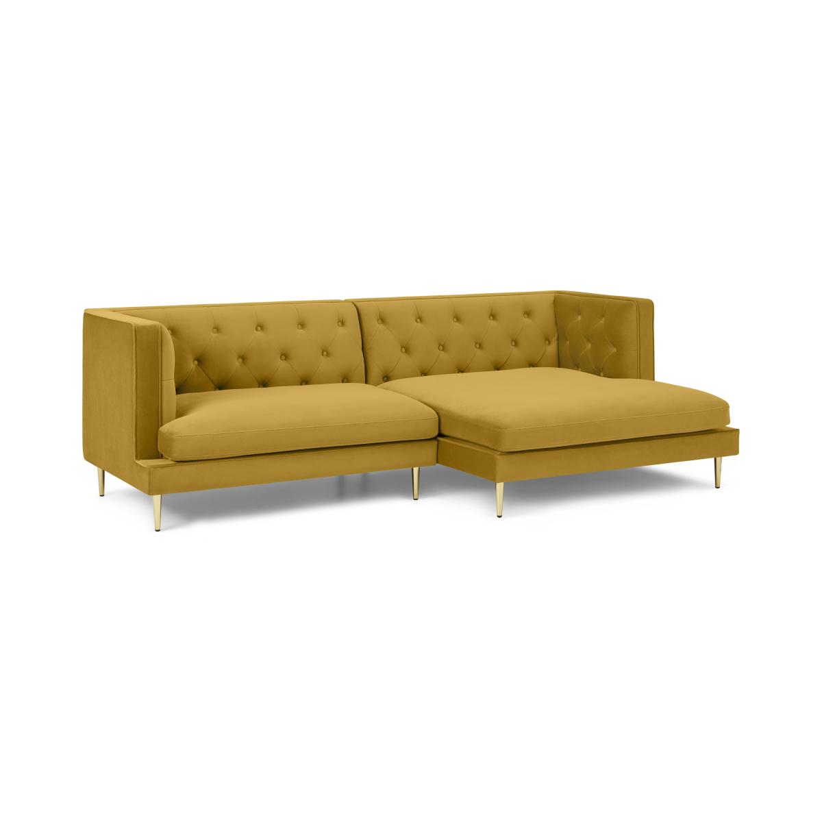 Goswell Right Hand Facing Chaise End Corner Sofa, Vintage Gold velvet – image 3