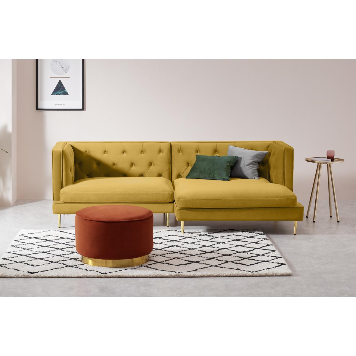 Goswell Right Hand Facing Chaise End Corner Sofa, Vintage Gold velvet – image 4