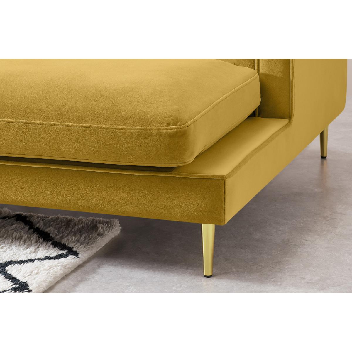 Goswell Right Hand Facing Chaise End Corner Sofa, Vintage Gold velvet – image 7