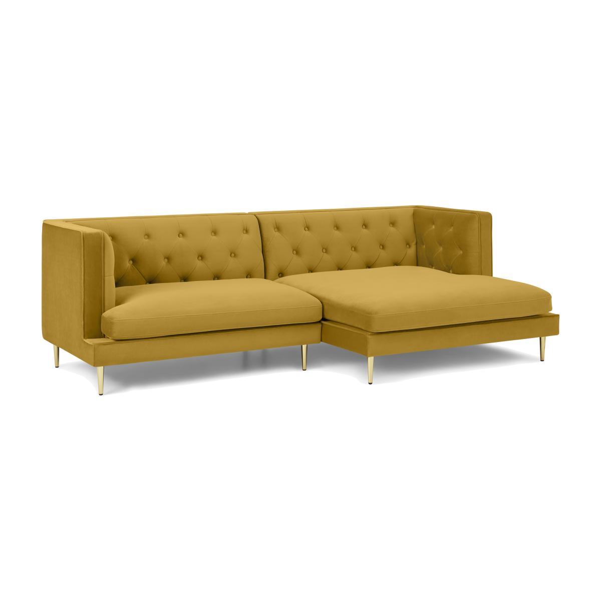 Goswell Right Hand Facing Chaise End Corner Sofa, Vintage Gold velvet – image 1