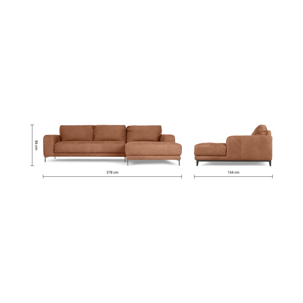 Luciano Right Hand Facing Corner Sofa, Texas Tan Leather – image 9