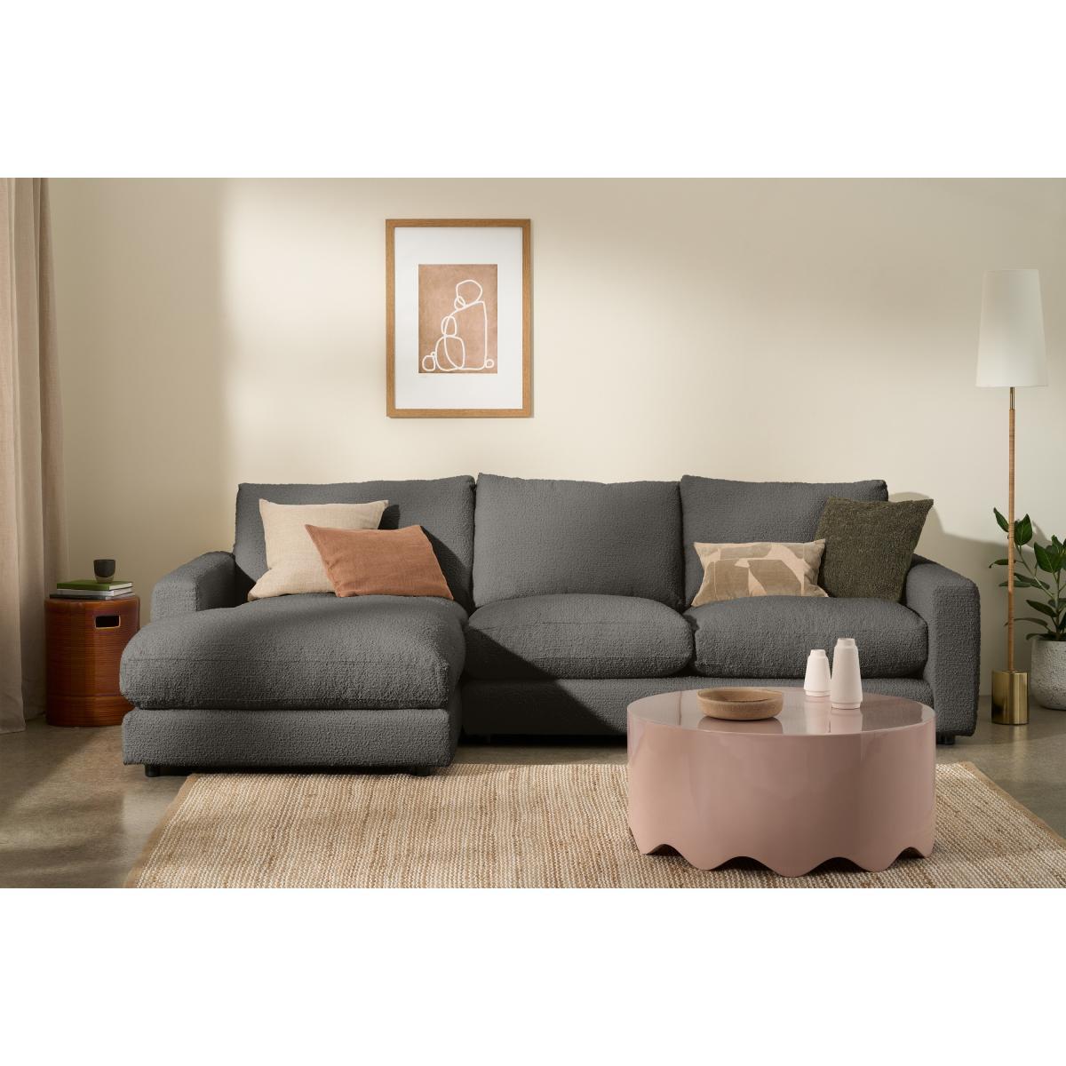 Arni Left Hand Facing Chaise End Sofa, Charcoal Grey Boucle – image 4