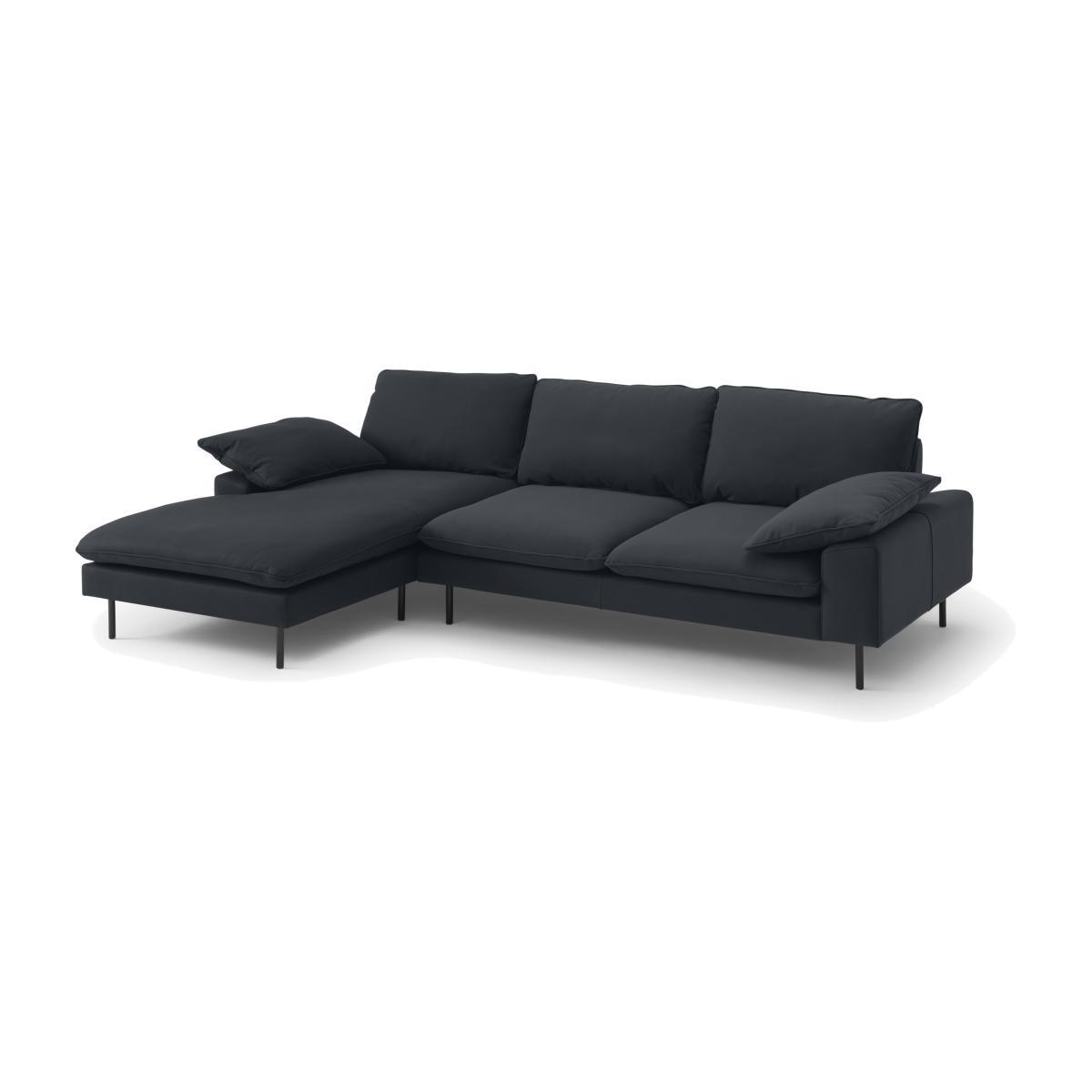 Fallyn Left Hand Facing Chaise End Sofa, Nubuck Carbon Leather – image 1