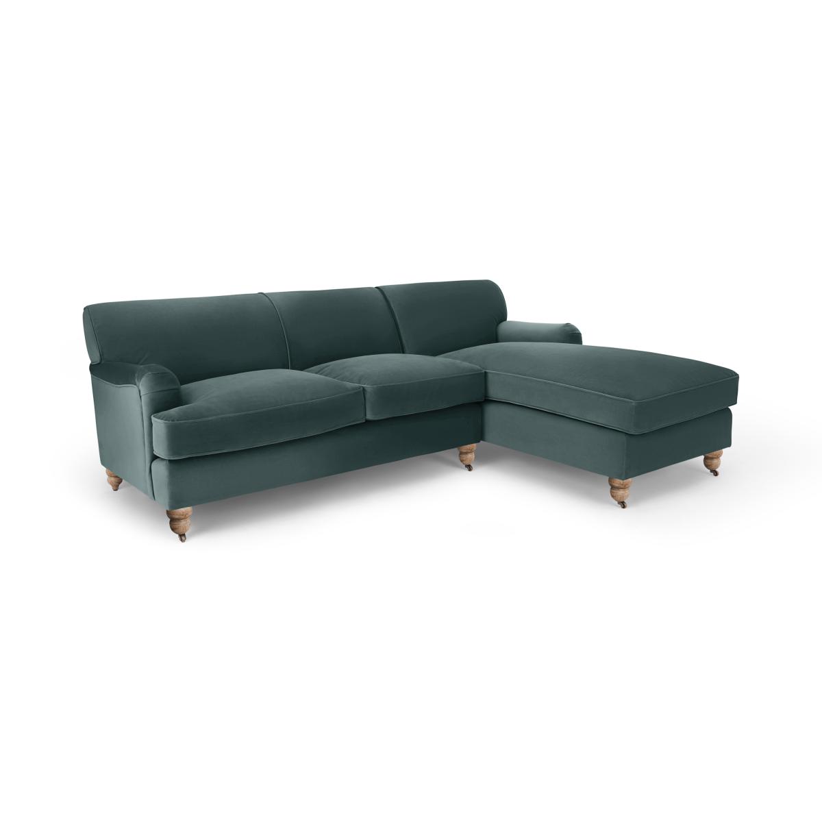 Orson Right Hand Facing Chaise End Corner Sofa, Slate Blue Recycled Velvet – image 3